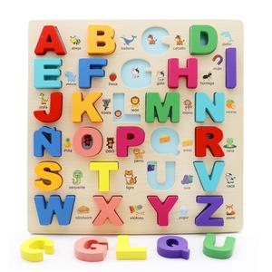 Wooden Alphabet Puzzle, Spanish Alphabet Puzzle, Preschool Learning Activity, Educational Puzzle for Kids, Gift for Girls & Boys