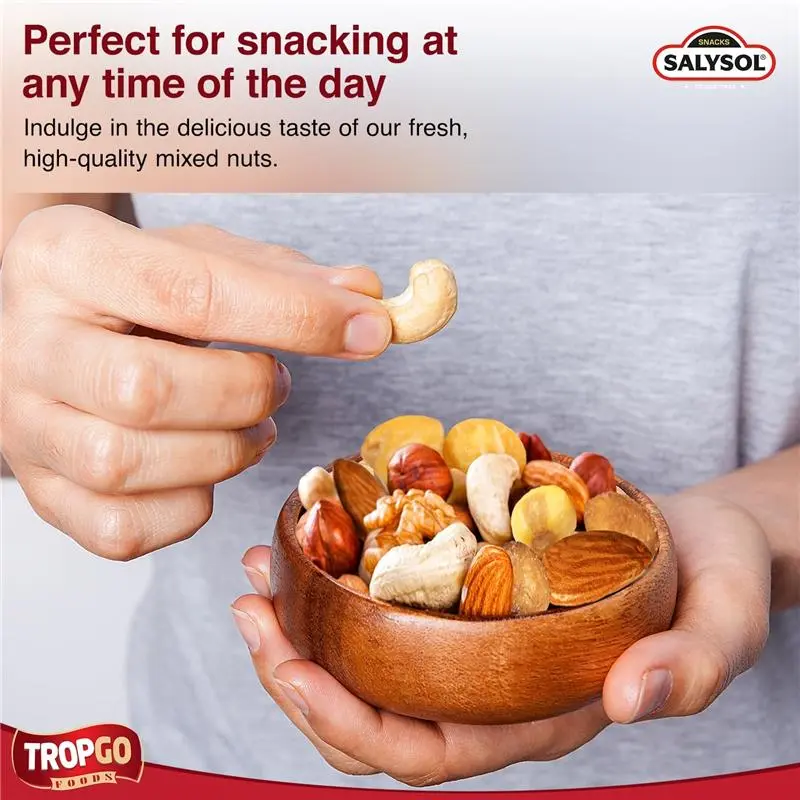 Salysol Snacks Cocktail Nuts 10 x 50g Cans - Blend of Almonds, Cashews, Peanuts, Hazelnuts & More Natural Protein Honey 1