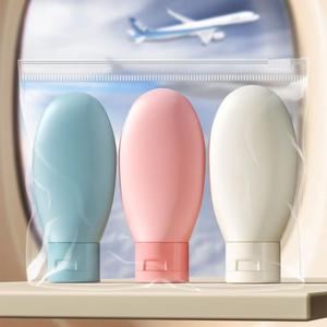 Travel Split Bottle, 3 Counts Portable Cosmetics, Facial Cleanser, Shampoo, Shower Gel and Other Toiletries Set, Squeeze Type Small Bottle, Organiser