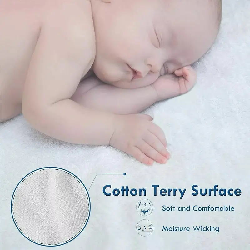 Terry Towel Mattress Protector Fitted Sheet Cover - 100% Waterproof - 30 Cm Deep - PREMIUM QUALITY - Microfiber - Extra Deepbed Fitted Cover 8