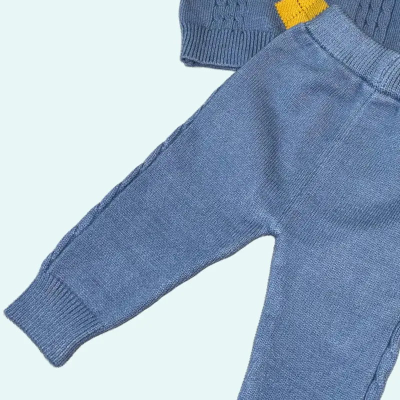 Beau Kid Baby Boys Knitted Set in Blue 3-6M - Soft Material Winter Outfit for Kids Clothes 2