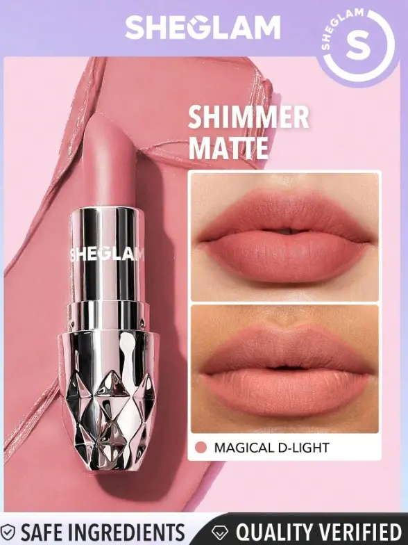 SHEGLAM Starlight Velvet Lipstick-Flame 10 Colors Shimmer Matte Long Lasting Lipstick Nourishing Silky Smooth Lipstick Christmas Party Lipstick Easter Mother's Day Father's Day Graduation Birthday Holiday Winter Y2K 4