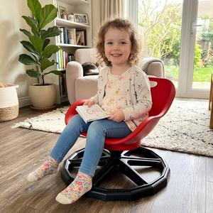 Red Circular Rotating Sensory Integration Disc Trainer, Kids Vestibular Balance Seat, Yoga Spin Chair, Home Training Equipment, Best Christmas Gift for Children