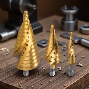 High Precision Center Drill Set, HSS & Hard Alloy Double Material Center Drill, Spiral Groove Drill, CNC Positioning Drill, Power Tool Accessories