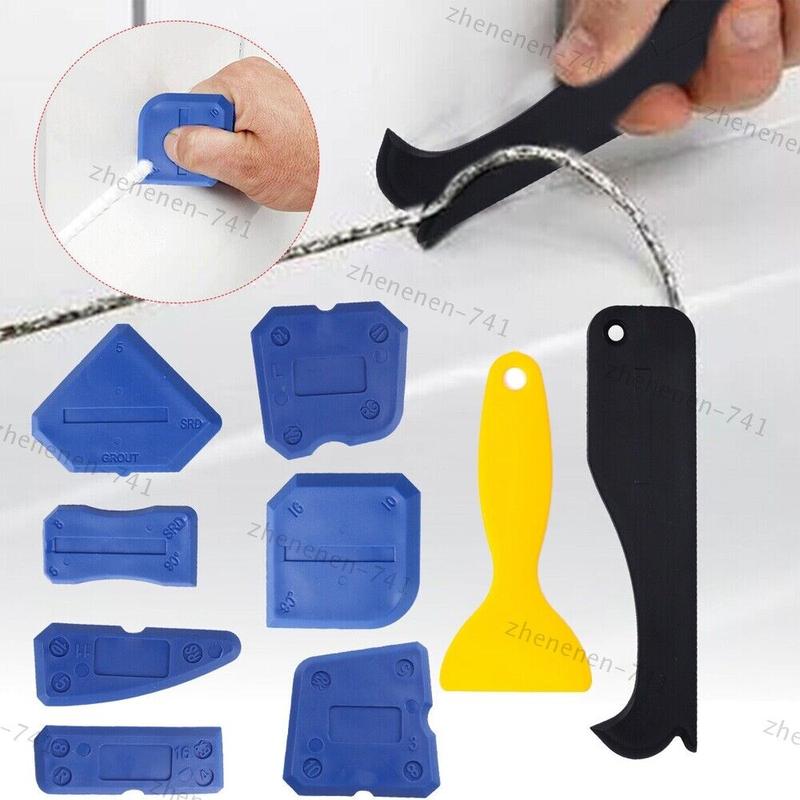 9PCS Blue Silicone Sealant Remover Tool Kit - Caulk Scraper, Spreader & Finisher Set - Professional Sealant Removal for Tiles, Bathroom & Kitchen Repairs 0