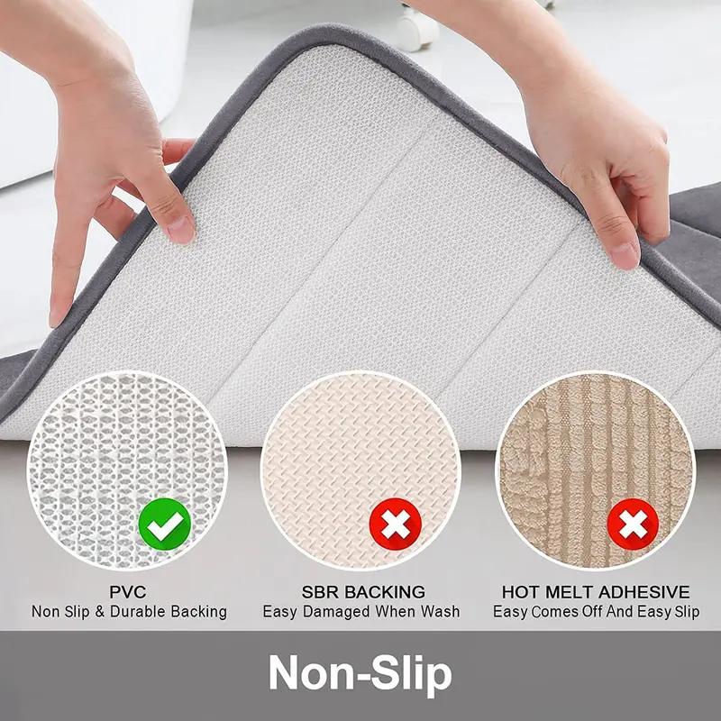 Bourn London Memory Foam Bath Mat, Extra Soft Non-Slip, Super Absorbent Bath Mats for Bathroom Floor, Machine-Washable Dry Bath Rug Foot Mat 3