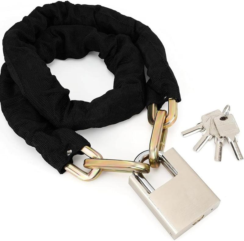 Heavy Duty Motorbike Lock with Padlock | 6mm x 1.2m | Motorcycle & Scooter Lock with Security Chain 0