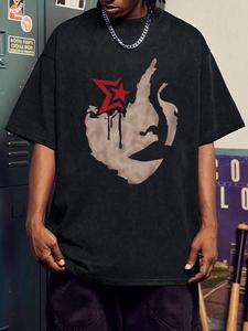 Men's Letter Print Round Neck Tee, Loose Casual Short Sleeve Crew Neck T-Shirt for Summer, Fashion Men's Top for Daily Wear