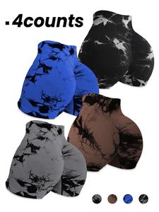 Women's Tie Dye Print High Waist Sports Athleisure Shorts, Comfortable Skinny Shorts for Gym Workout Running, Ladies Sportswear Activewear for All Seasons, Yoga Biker Shorts, Summer Lightweight Workout Shorts, Gym Exercise Activewear