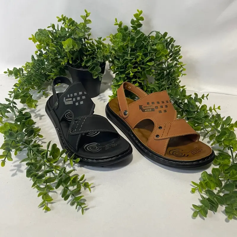Men's Comfy Padded Slider Sandals with Up or Down Backs - Available in 2 Colors - Footwear, Summer, Comfort - 1625
