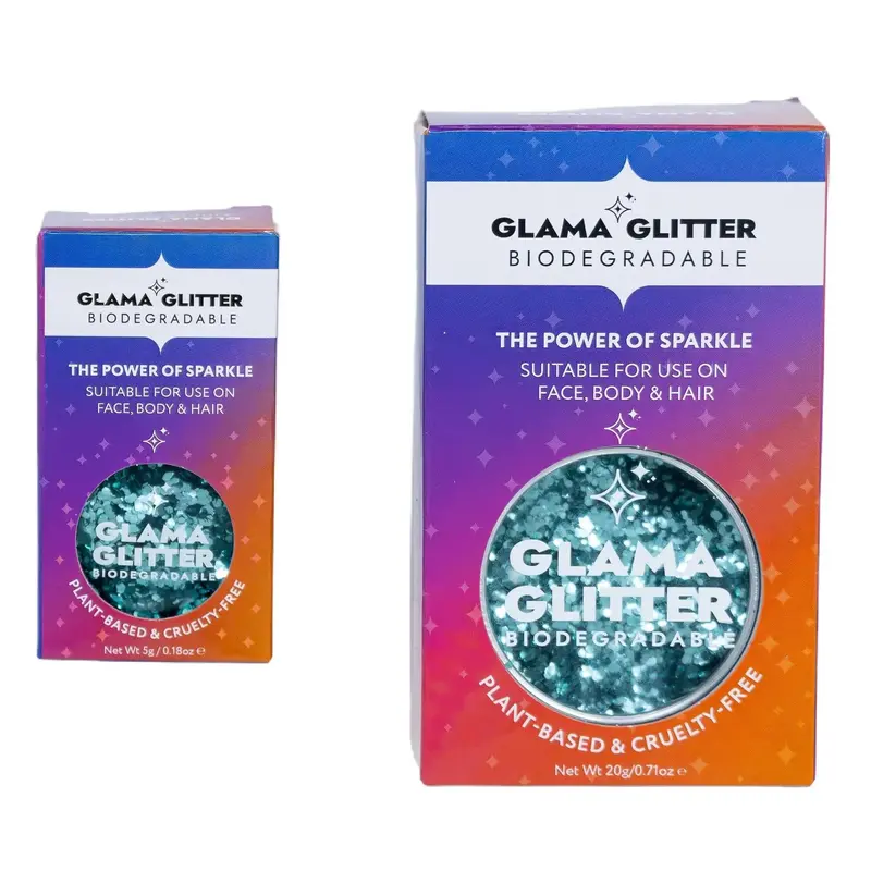 Glamaglitter Turquoise Biodegradable Glitter Cosmetic Makeup for Face, Body, Hair 1