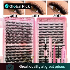 Natural Look False Eyelashes Kit, 1 Set Individual Lashes Kit, Self Adhesive Eyelash, Professional Eye Makeup Products for Women & Girls, DIY Eyelash Extensions, Cosmetic