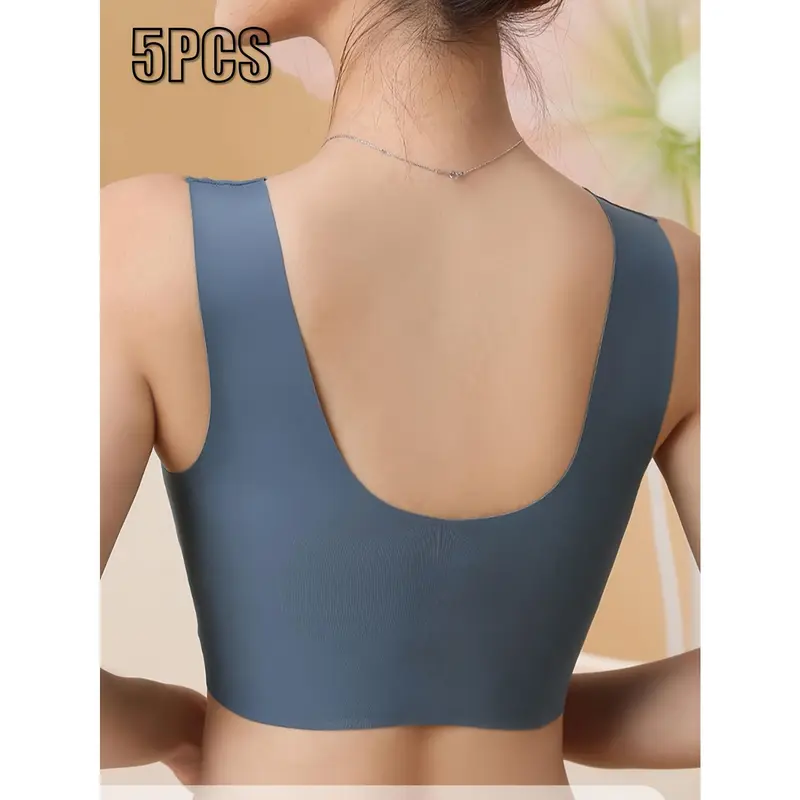 Ladies Elegant Lace Sports Bra 5-piece Set - Comfortable and Breathable Full Coverage Yoga and Sportswear 1