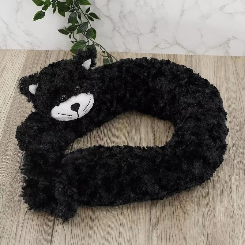 Draught Excluder Novelty Draft Door Stopper Fabric Fleece Black Cat Toy Design 5