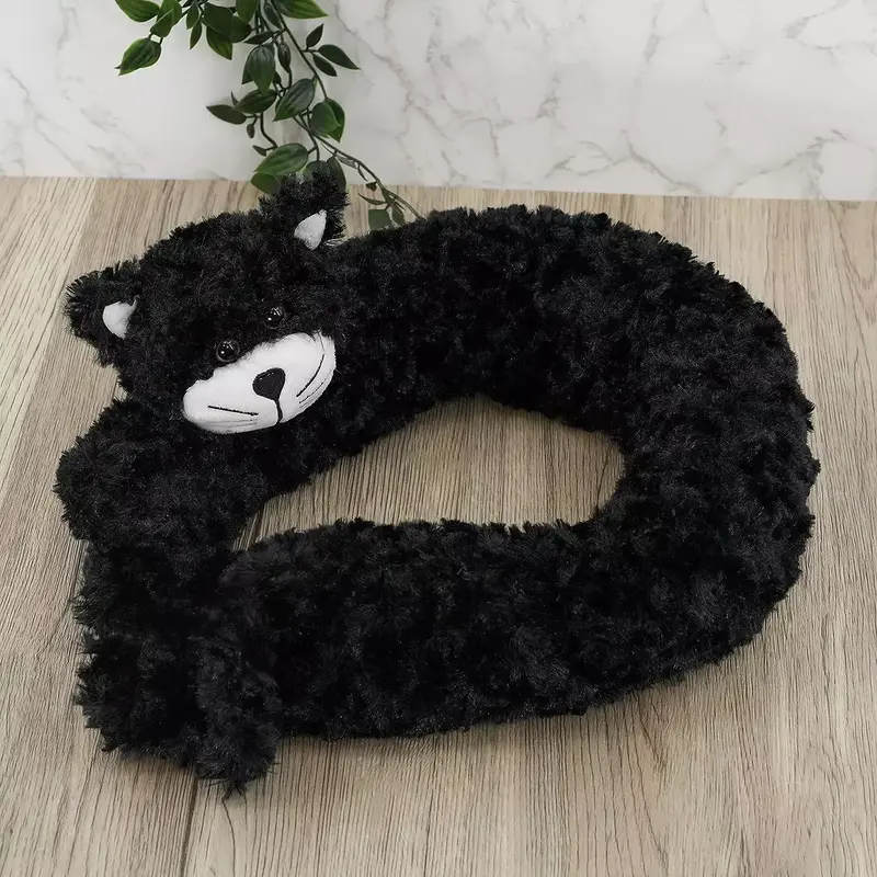 Draught Excluder Novelty Draft Door Stopper Fabric Fleece Black Cat Toy Design 5