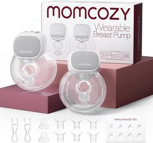 Momcozy Hands Free Breast Pump S9 Pro Updated, Wearable Breast Pump of Longer Battery Life & LED Display, Double Portable Electric Breast Pump with 2 Modes & 9 Levels - 24mm