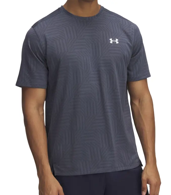 Under Armour Tech Vent Geotessa Short Sleeve Mens Training Top - Grey 3
