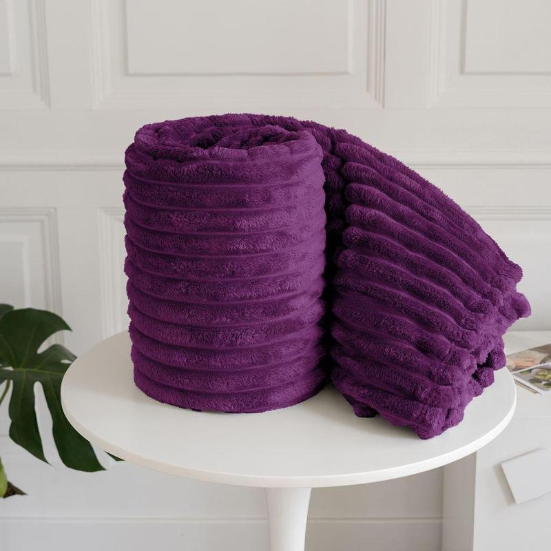 Luxury Chunky Cord Ribbed Throw, Mink Throw, Mink Blanket Over Sofa Bed Super Soft Large Fluffy Blankets Roll-Packed -Available in Multiple Colors 9
