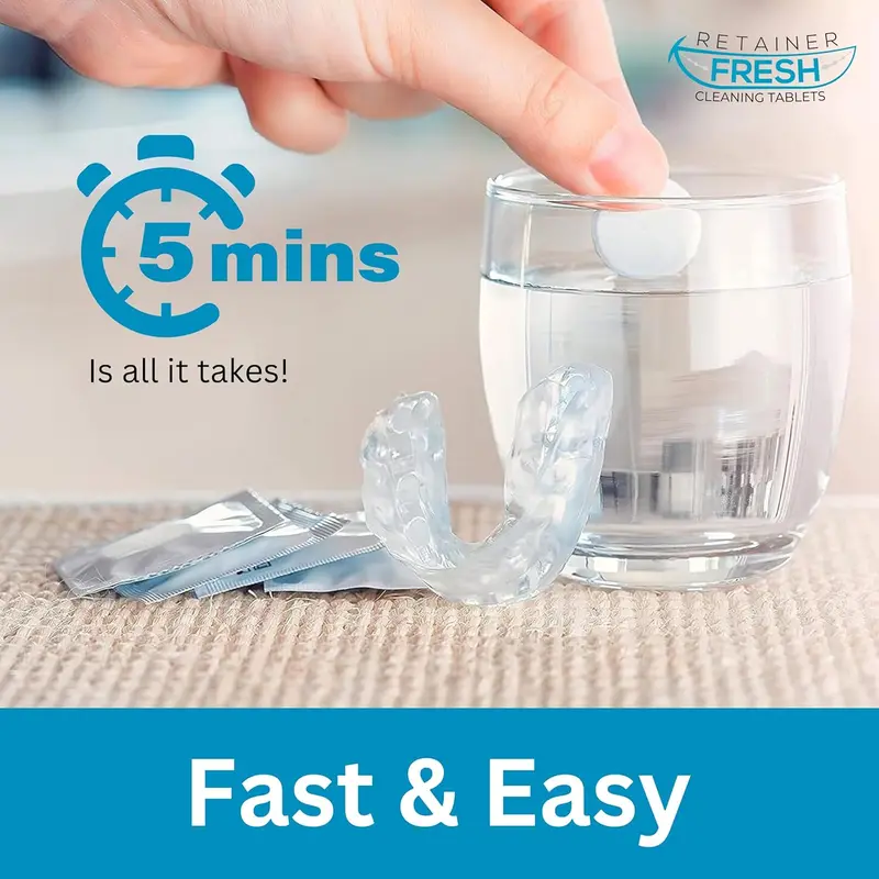 Retainer Cleaner Tablets - 120 Tablets 4 Month Retainer Fresh - Retainer Cleaning Tablets, Mouth Guard Cleaner, Denture Cleaner, Aligner Cleaner, Brite Retainer Tablets 5