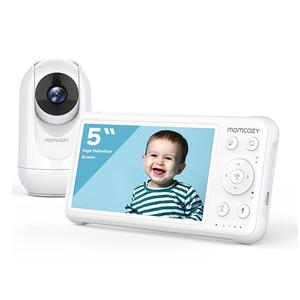 Momcozy BM01 Video Baby Monitor, 1080p 5" HD Baby Monitor With Camera And Audio, Infrared Night Vision, 5000mah Battery, 2-Way Audio, Wide-Angle View Temperature Sensor Lullabies And 960ft Range