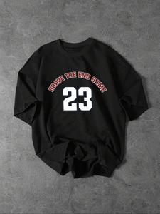 Men's Letter & Number Print Round Neck Tee, Loose Casual Short Sleeve Crew Neck T-Shirt for Summer, Fashion Men's Top for Daily Wear, Tropical