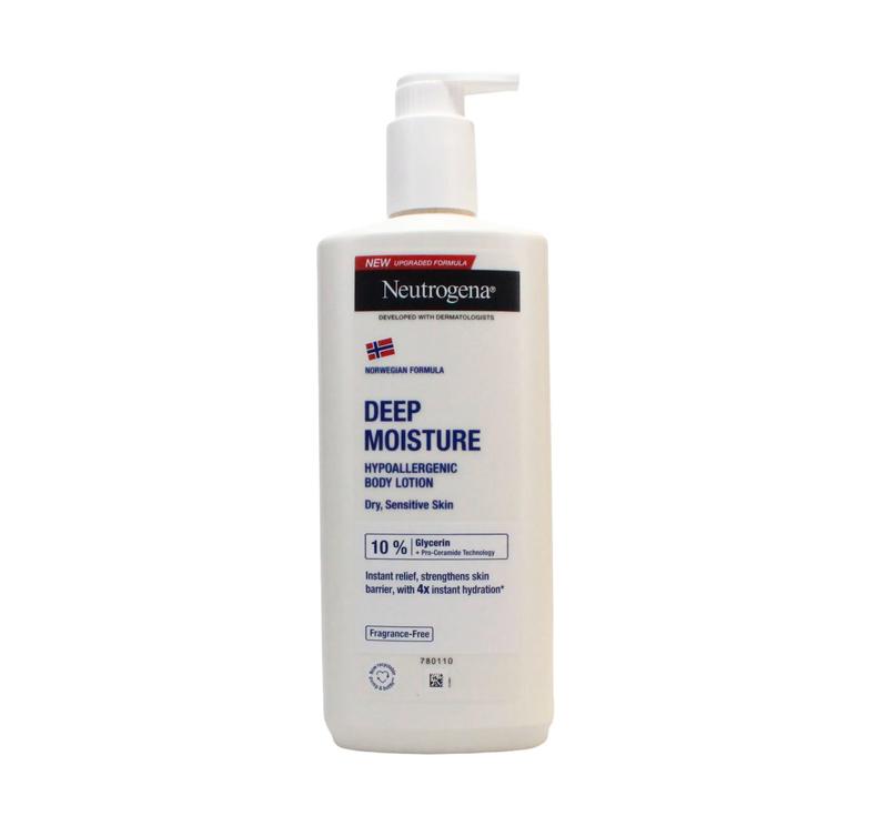 2x Neutrogena Deep Moisture Hypoallergenic Body Lotion 400ml,Sensitive, Dry Skin 1