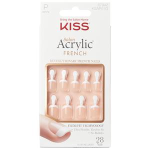 Kiss False Nails Salon Acrylic French Nails Crush Hour Petite - 28 Nails
