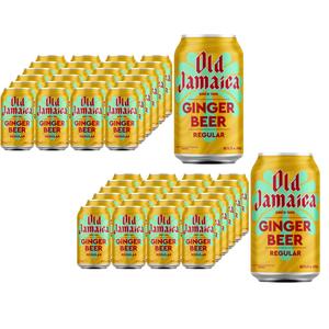Old Jamaica Ginger Beer Soft Drink Cans 330ml - Pack of 48, Made with Real Ginger -  Beverage
