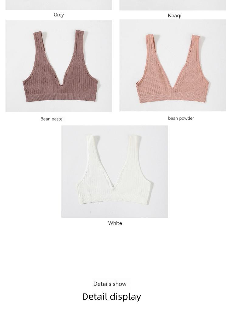 Product Introduction of French Cross Border Deep V Large Bra Women's Sports Bra Yoga Wrap Chest Traceless Back Non Marking Large Padded Bra 8