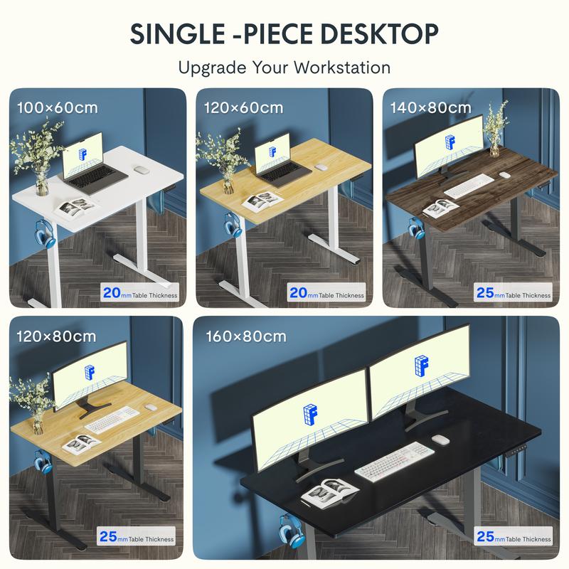 FLEXISPOT ONE PIECE Electric Standing Desk | Height Adjustable Sit Stand Desk | Ergonomic & Space-Saving Desk for Home Office or Study Room 4