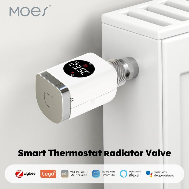 Smart Wifi/ZigBee Thermostatic Radiator Valve TRV Programmable App Remote Temperature Controller with Alexa GoogleHome for Home Heating 3