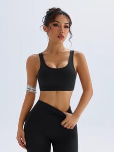 Women's Solid Backless Sports Bra, Breathable Comfortable Sports Bra, Ladies Sportswear for Gym Workout Yoga