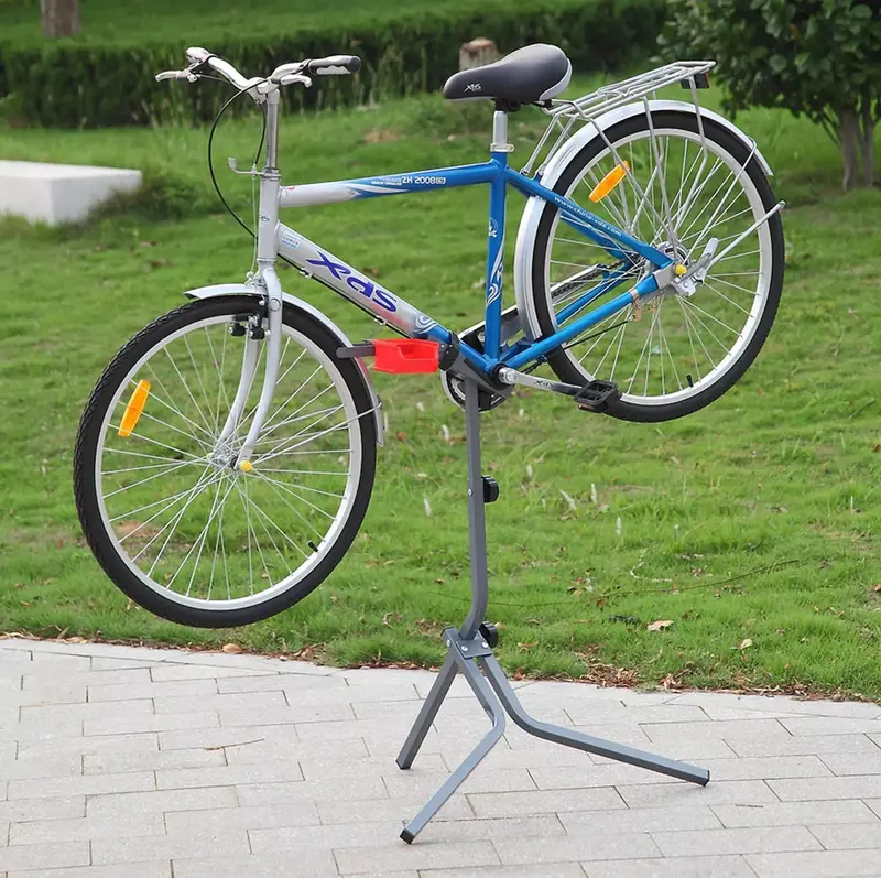 Taylor & Brown Adjustable Height Bicycle Workstand Folding Bike Repair Maintenance Pro Home Mechanic Bicycle Work Stand Rack with Legs, 95-105 cm, Grey 0