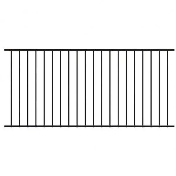 Aluminium Railing Panel - for 1000mm High Fence 2400 x 900mm with 16mm Tube - Black 0
