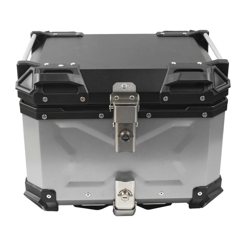 45L Motorcycle Top Box Aluminum XB45 Trunk Rear Tail Case with Base Plate & Lock 2