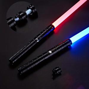 Luminous Metallic Laser Sword Room Decor Toy, 1 /2 Counts Color Changing Light Sword Toy with Sound, Glowing Sword Toy, Portable Rechargeable Lightsaber, Handheld Dueling Lightsabers, Kids Toys, Light Up Saber