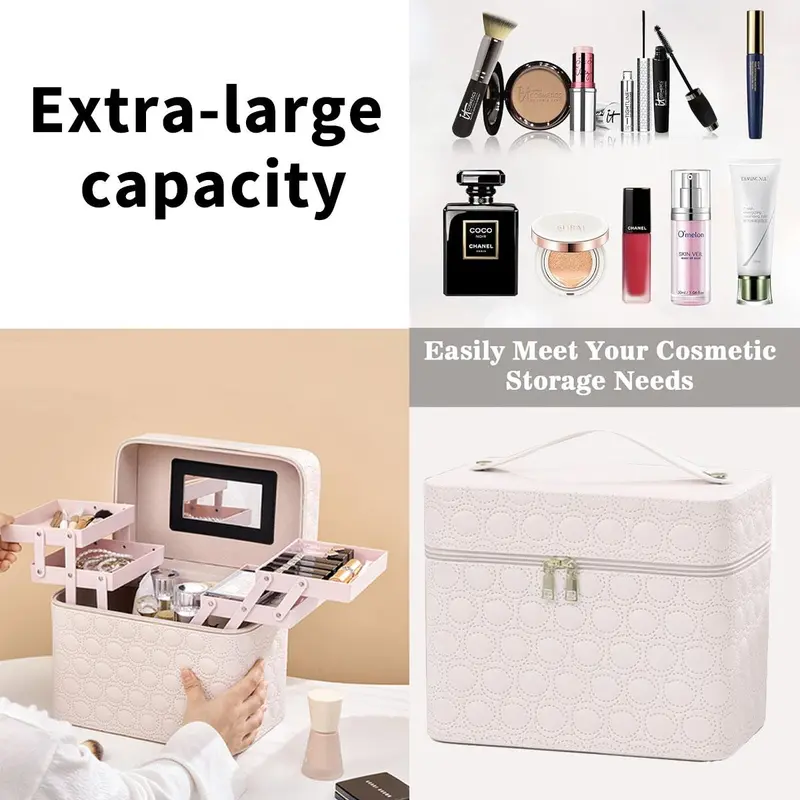 Extra Large Vanity Case Beauty Box Make up Jewelry Cosmetic Nail Storage Box AU 6