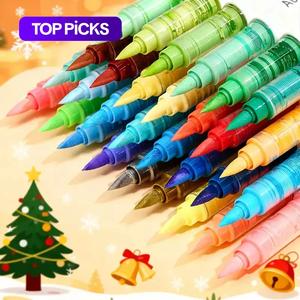 Liquid Acrylic Brush Marker Pen (9 Counts/set), Soft Head Marker Pens, Colorful Graffiti Painting Coloring Pen for Student, Art Drawing Supplies