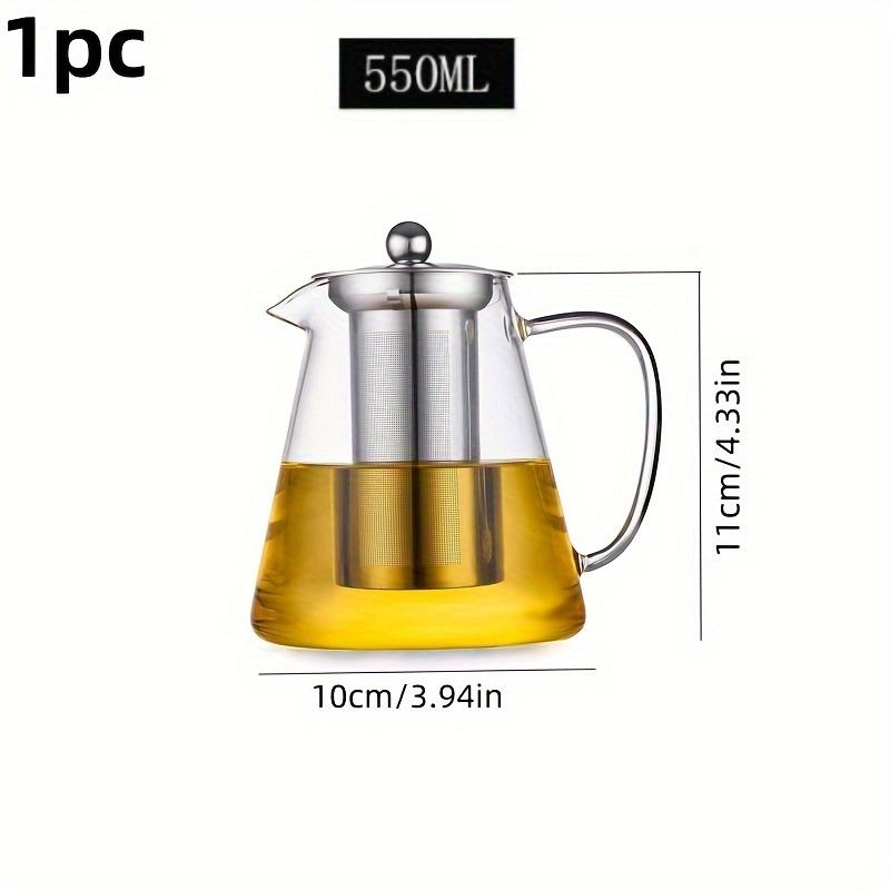 High Temperature Resistant Glass Teapot with Tea Filter, RV Home Use Glass Cooling Water Kettle for Brewing Tea, Juice and Beverage Pot 2