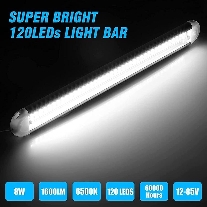 4x 12V 120 LED Car Interior Strip Lights Bar Light Car Van Caravan Boat Home Bus 2