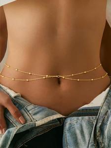 Women's Layered Waist Chain, Adjustable Waterproof Body Jewelry for Beach Party Vacation, Fashion Accessories for Women & Girls, Waist Beads
