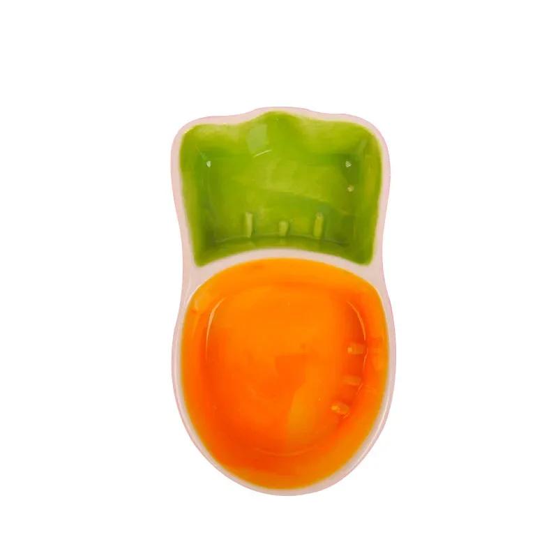 Cute Cartoon Carrot & Rabbit Ceramic Feeding Bowls – Perfect for Small Animals & Hamsters, Food & Water Pet Supplies! 2