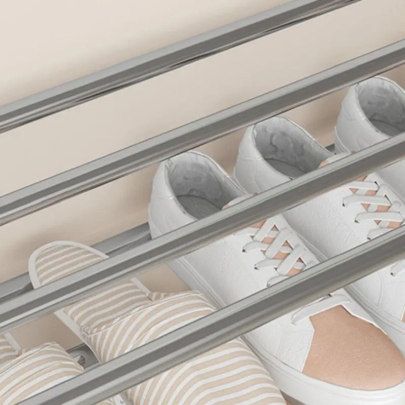 Black Metal Shoe Rack Bracket Organiser - New, Lightweight & Stable Storage Shelves for UK Homes 5