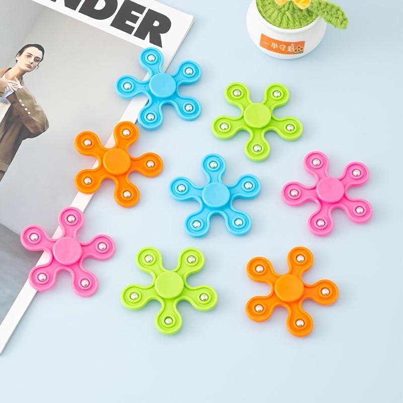 5pcs Colorful Fidget Spinners - Random Color Plastic Hand Spinners for Stress Relief, Party Favors, and Finger Toys, Decompression Toy|Random Color Design|Plastic Fidget Spinner 5