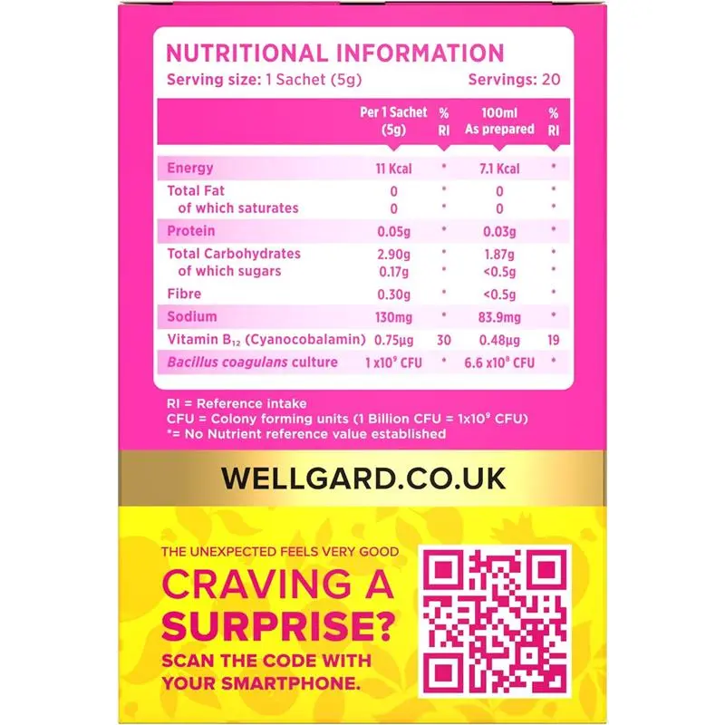 Wellgard Fortified Kombucha, Vegan Probiotic Drink Sticks, Probiotics, Immune & Energy, 20 Sticks 4
