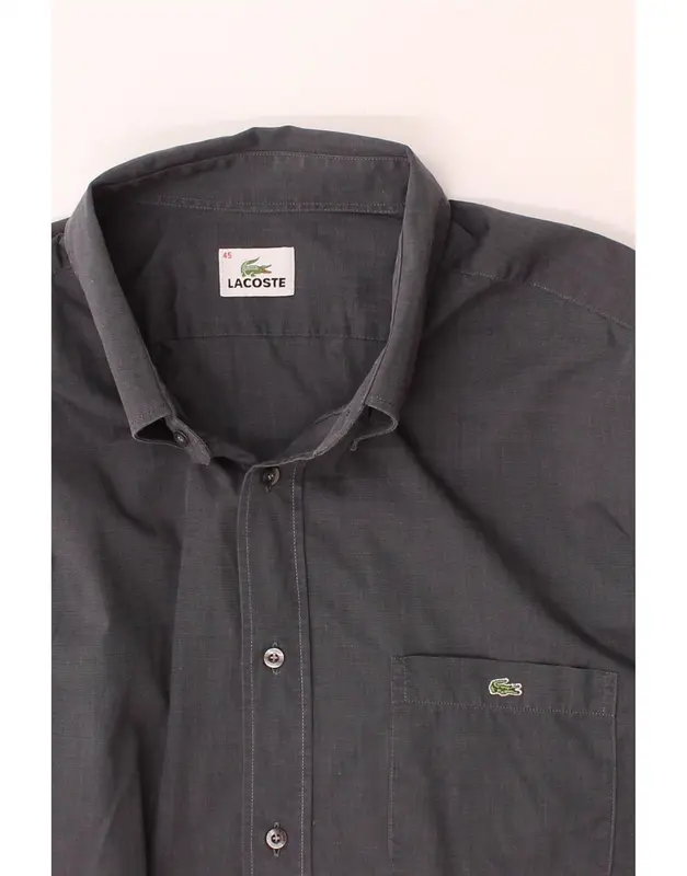 Pre-Owned Vintage LACOSTE Mens Shirt Size 45 XL Grey Cotton 3