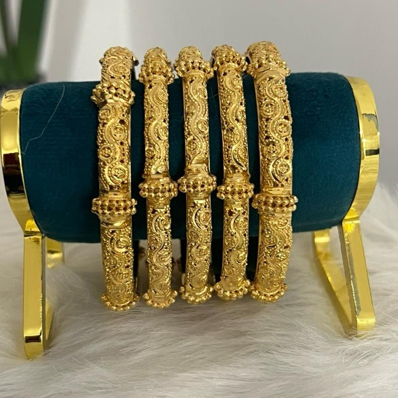 Gold Plated Bangles Set for Women - 6 Pieces 2