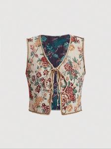 Women's Floral Print Tank Top, Boho Sleeveless Top for Daily Holiday Vacation Wear, Ladies Clothes for All Seasons