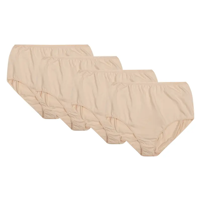 Ladies Full Briefs 4 Pack Cotton Underwear UK Sizes 12 to 24 Stretch Knickers 4