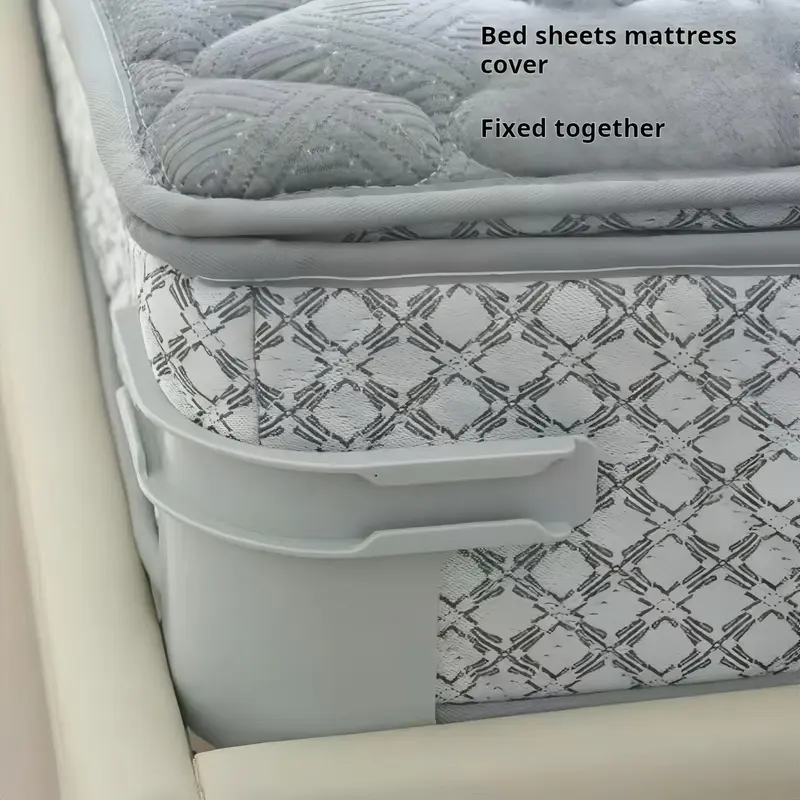 Bed Sheet Holder with Lock Strips, 4PCS Heavy Duty Lock Sheet Holders Fitted Sheet Holders for Corners Bed Sheet Straps, Non-Slip Sheet Corner Holders for All Sheet Mattress Sizes (White) 2